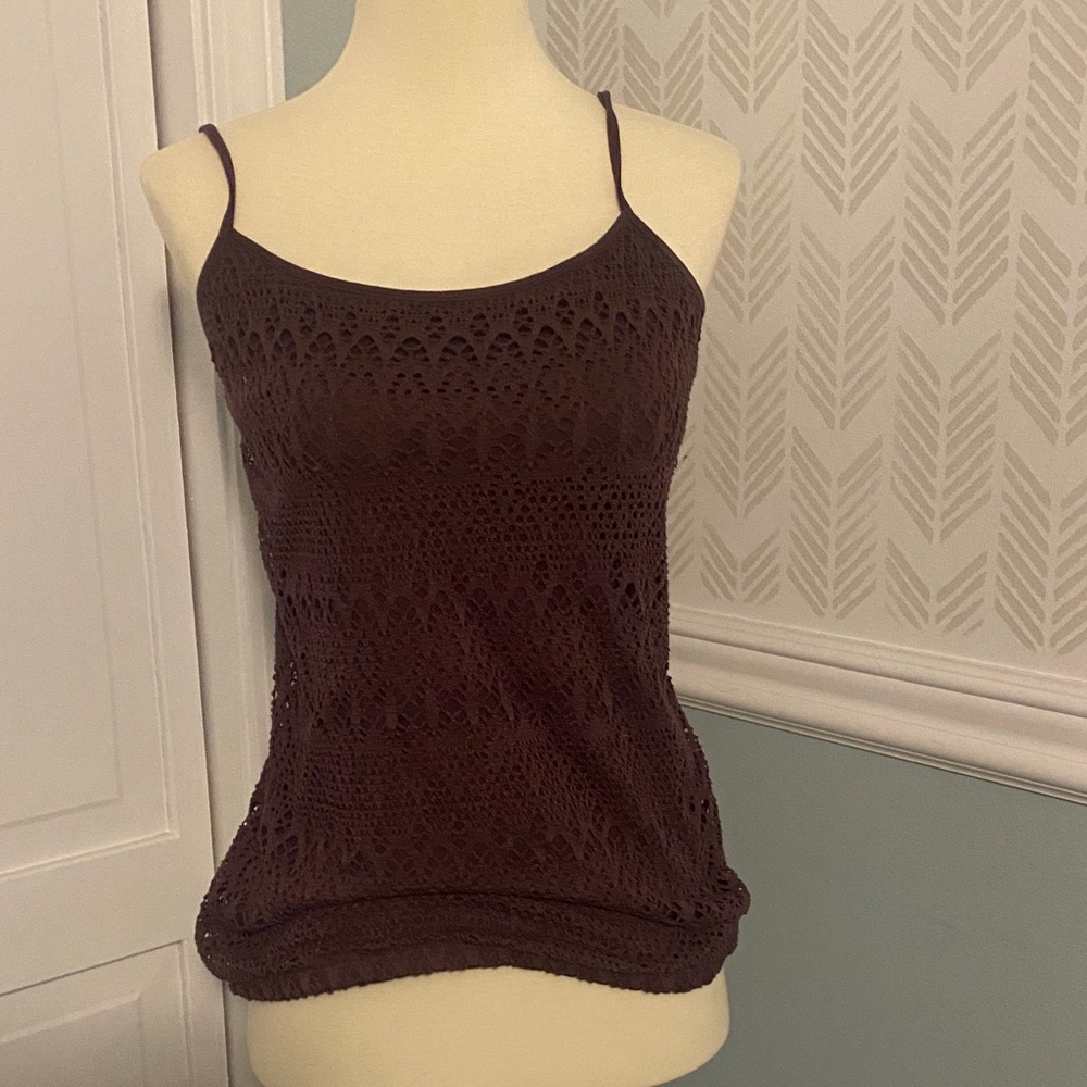 LOFT Brown Lace Camisole Top